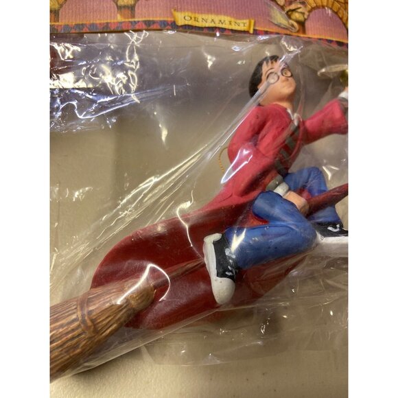 Harry Potter Ornament Flying On Broom Golden Snitch Kurt Adler Christmas 2001 - Picture 5 of 9